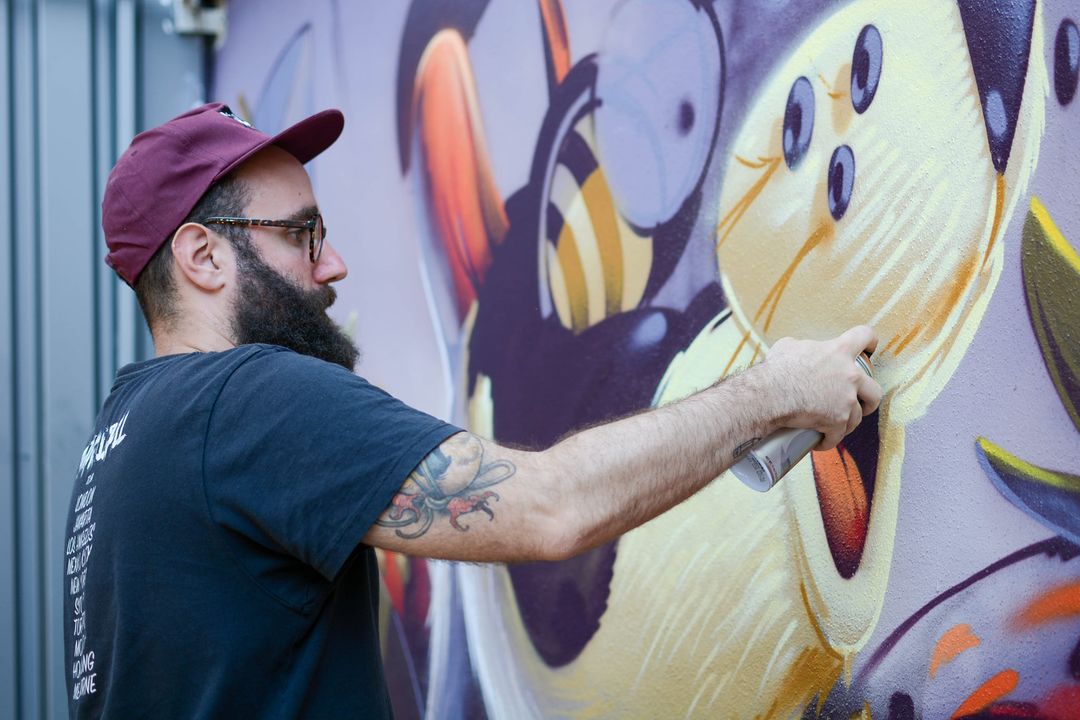 Fresque participative avec Stom 500 et l'Espace Django - 2021