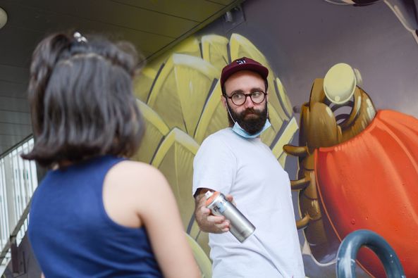 Fresque participative avec Stom 500 et l'Espace Django - 2021