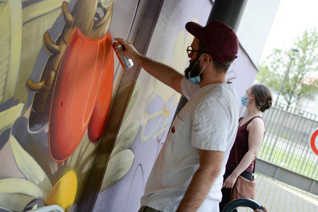 Fresque participative avec Stom 500 et l'Espace Django - 2021